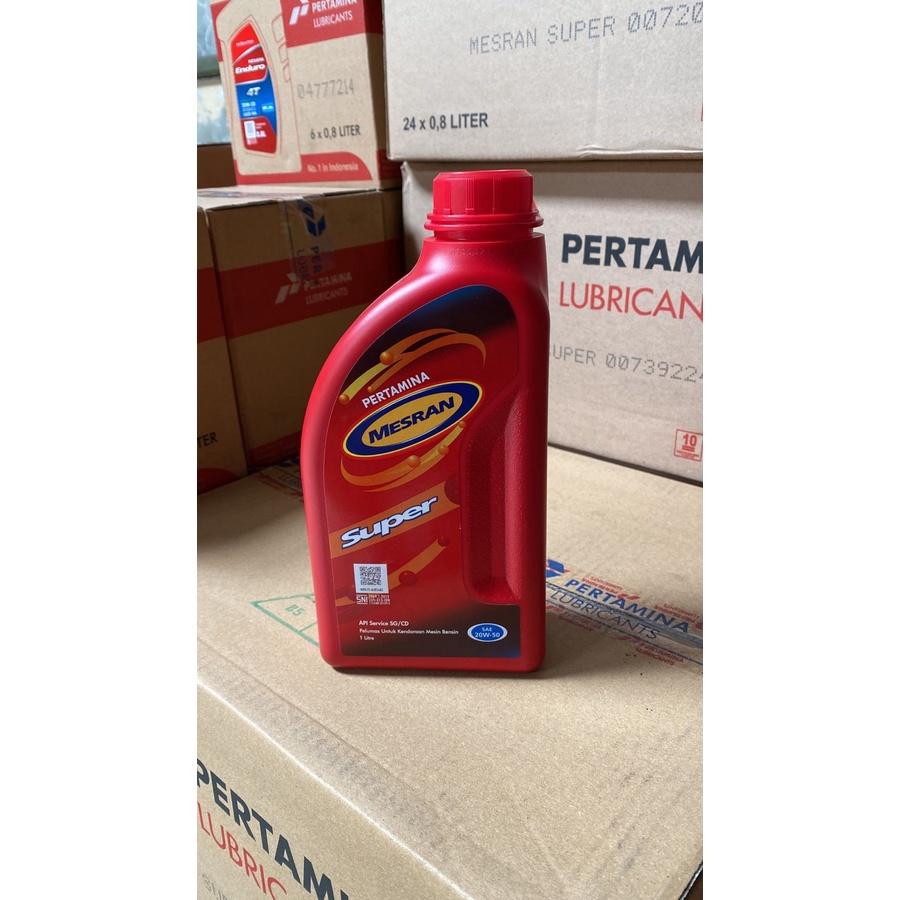 OLI MOTOR PERTAMINA MESRAN SUPER 1 LITER SAE 20W 50 OLI ASLI PERTAMINA