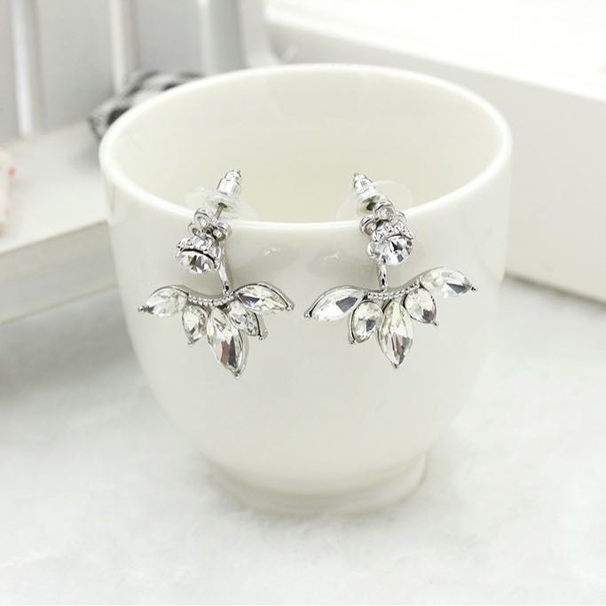 ✿AYN✿ Anting Berlian Paduan Aster FA95 Dengan Anting Daun Berlian /Anting Versi Korea Daun Berlian Wanita