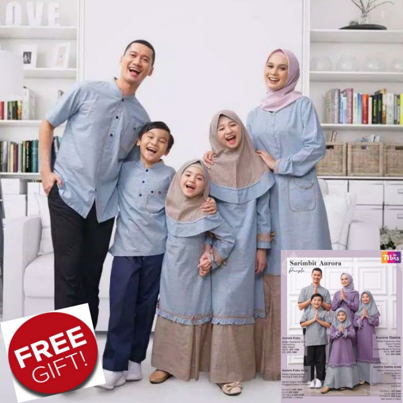 Gamis Nibras Sarimbit Terbaru 2021  Aurora warna turquoise dan purple