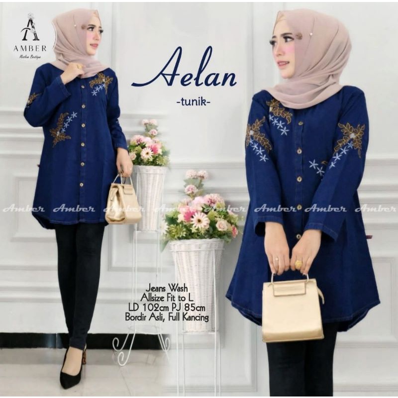 ATASAN JEANS WANITA 2022  MODERN  BAJU JEANS PEREMPUAN KEKINIAN TUNIK  DEWASA   TERMURAH TERBARU LEN