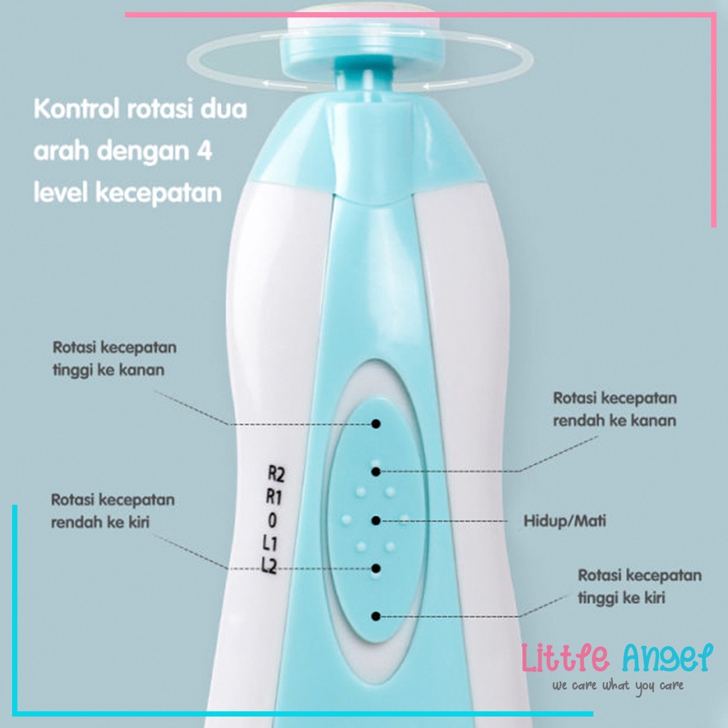 GUNTING KUKU BAYI ELEKTRIK SET Baby Care Electric Nail Trimmer Peralatan Pemotong Kuku Bayi New Born Clippers Set Tool Perlengkapan Anak Alat Kikir Kuku