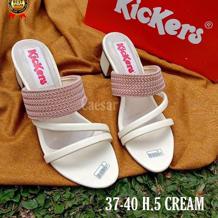 Menarik.. Selop Wanita Pesta Branded Flat Kickers Sandal Perempuan Dewasa Slop Murah Kekinian Import