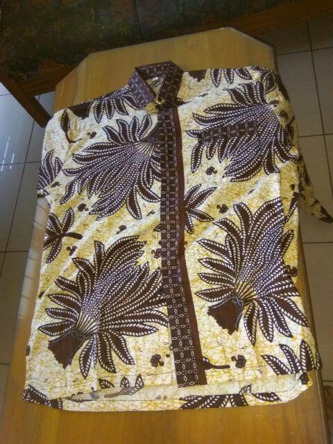 Kemeja Batik Pria Lengan Panjang Motif Sogan Dan Padi Baju Atasan Batik Modern Cowok