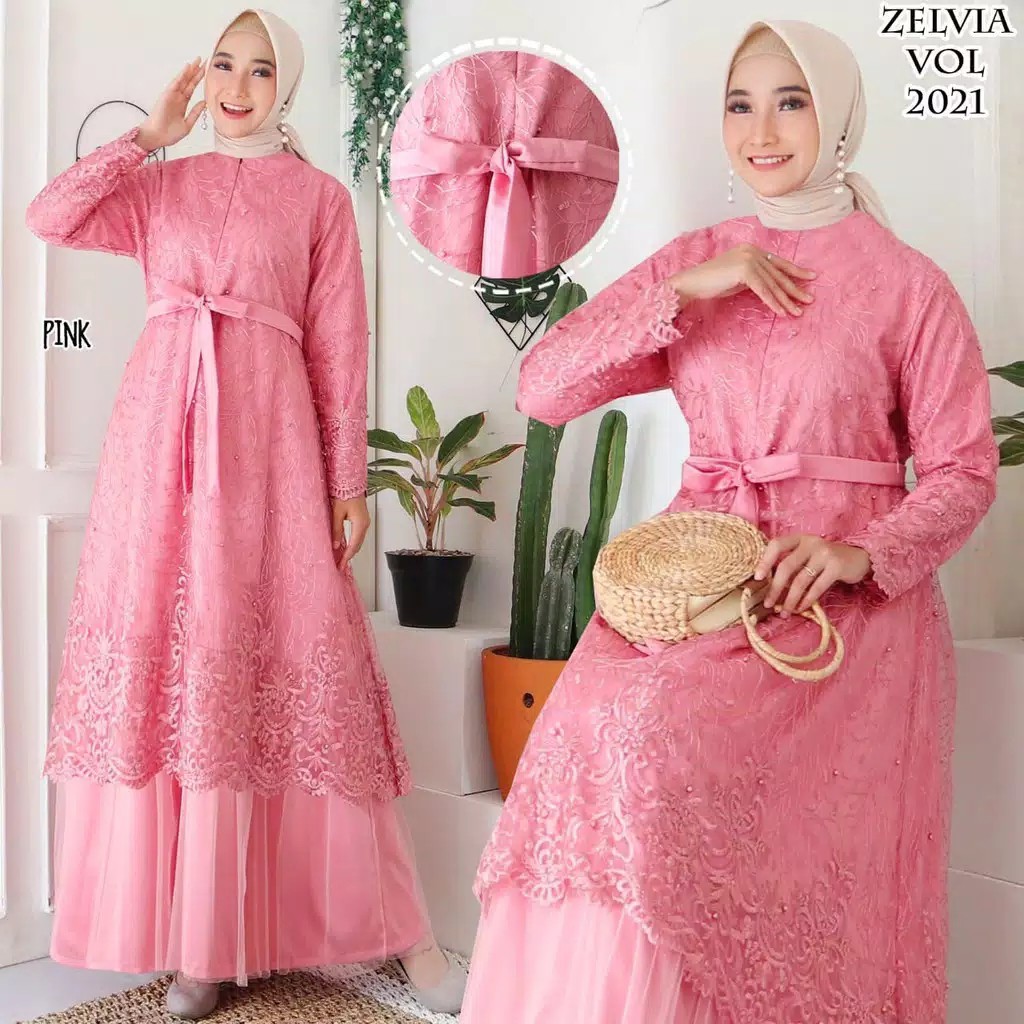 GAMIS BRUKAT JUMBO PESTA NEW ZELVIA asmara gown aura GOWN maxy liyana #2 DRESS BRUKAT WANITA