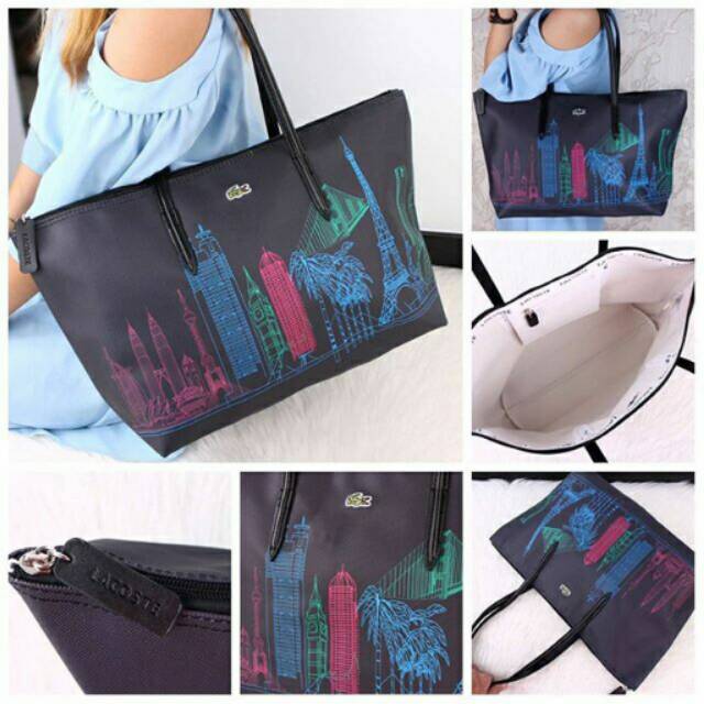 LACOSTE City Tote Bag 8203 #kssbtm1 TAS FASHION IMPORT BATAM MURAH
