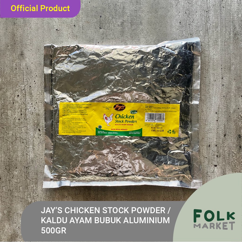 JAY'S JAYS Chicken Stock Powder / Kaldu Bubuk Ayam 500 Gr Aluminium Pack