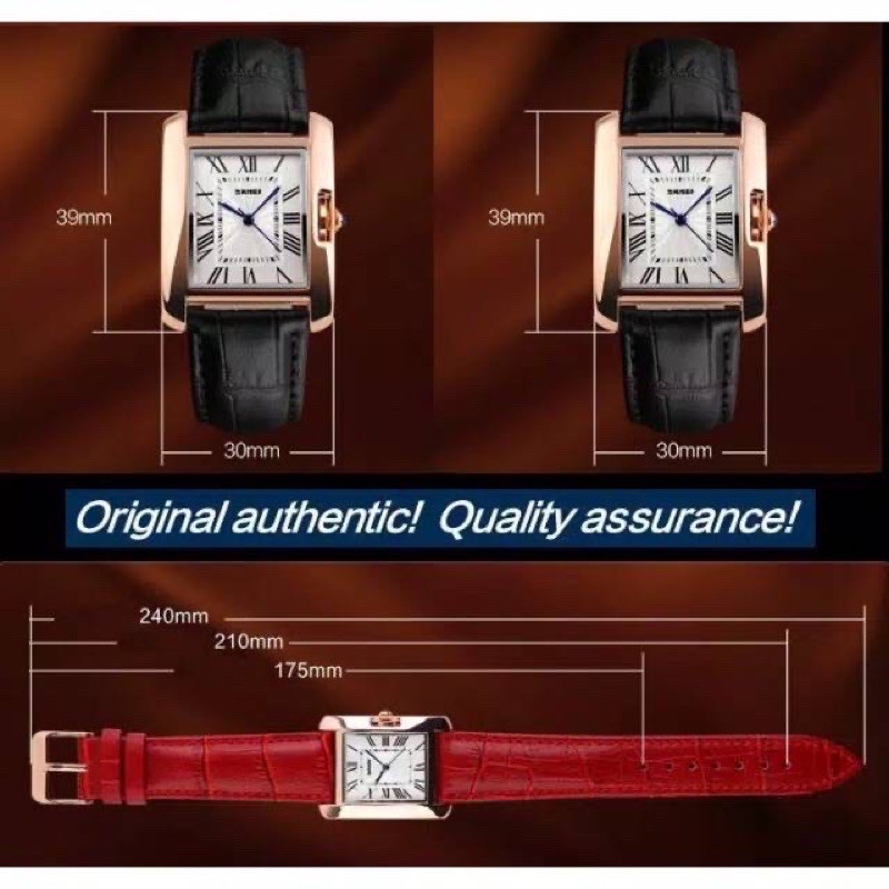 SKMEI 1085 ORIGINAL Jam Tangan Quartz Anti Air dengan Strap Kulit