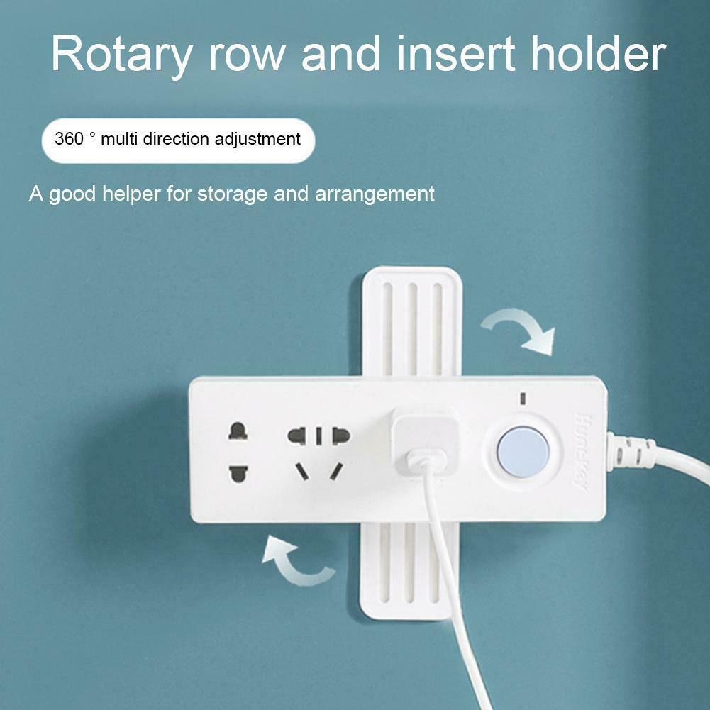 360 Degree Rotating Power Strip Holder /  Self Adhesive  Wall Mounted Socket Patch Plug Rack