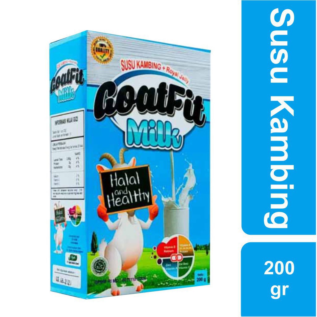 

GOATFIT MILK Susu kambing Etawa plus royal jelly 200gr Rasa Original