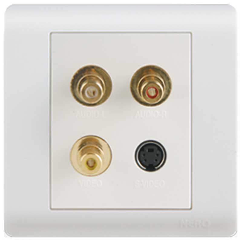 CASA F1684 - White 1 Gang RCA / S-Video Socket NERO