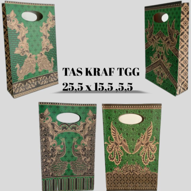 

Paper Bag kertas kraf tebal panjang/Tas kertas/Kantong souvernir/bag/kantong kertas batik merah