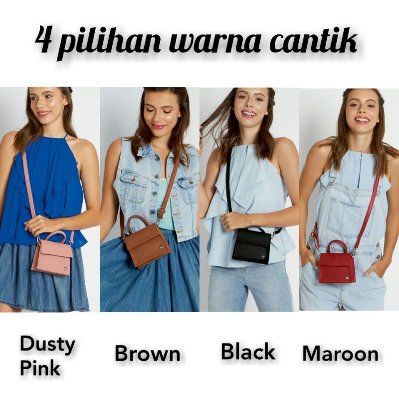 TAS SELEMPANG KYNDA / BLACK / BROWN / DUSTY PINK / MAROON / DARK GREY / SOPHIE PARIS