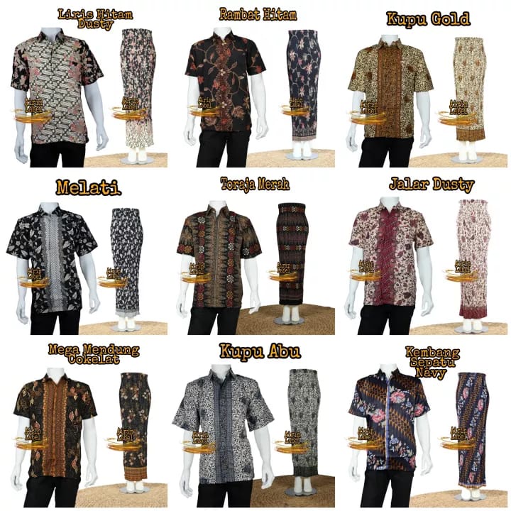 COUPLE ROK PLISKET DAN KEMEJA PENDEK BATIK MURAH / COUPLE PASANGAN TERBARU / COUPLE KELUARGA / COUPL