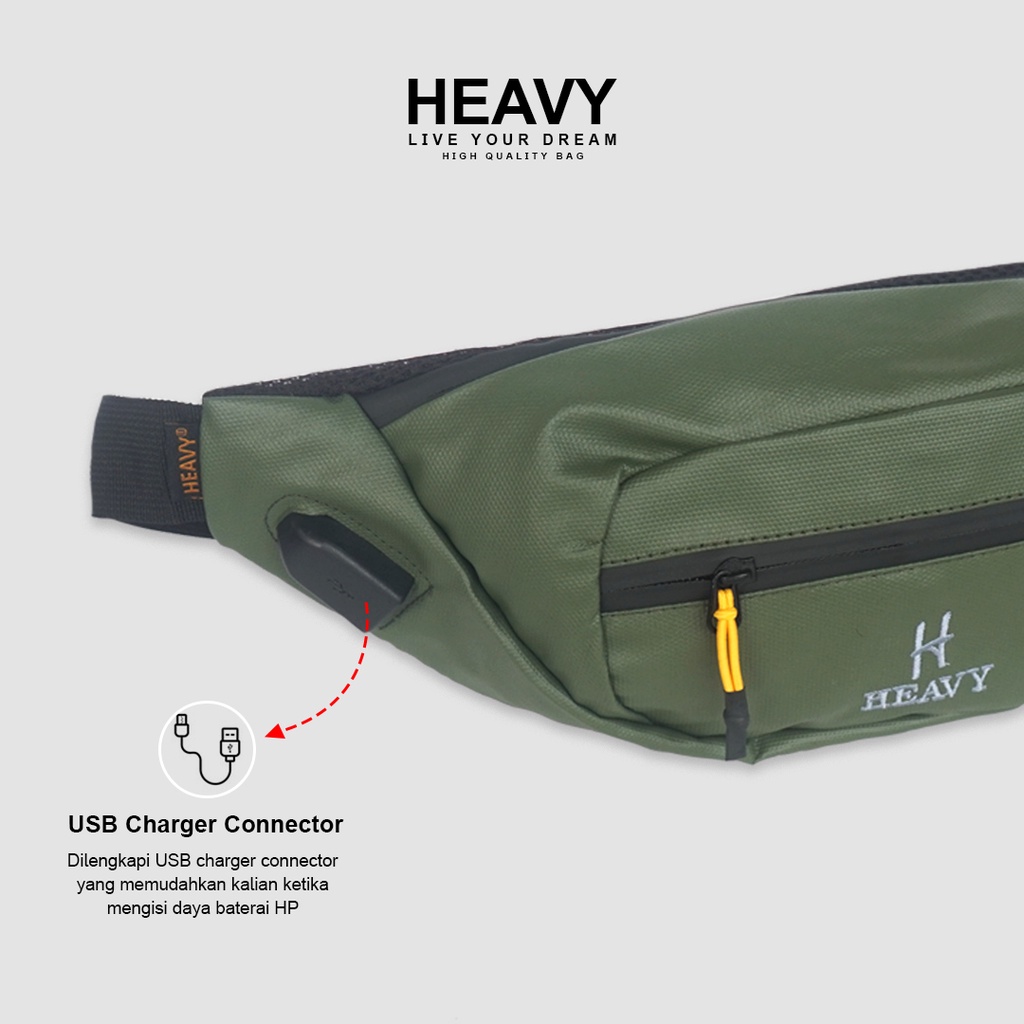 HEAVY WAISTBAG WATERPROOF | Tas Pria Casual | Tas Pinggang Obelix