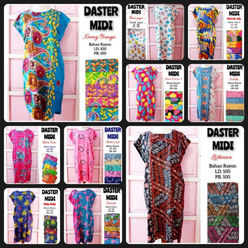 [SERBU MURAH] DASTER Midi / Mini / Bali, Harga Reseller Warna dan Motif Acak.