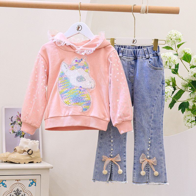 (LOLI-JKT)BS-132 STELAN IMPORT ANAK CEWEK UNICORN SQUIN 100-140