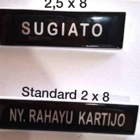 

Berkualitas! Papan Nama Dada PDH PNS Siswa Akrilik / Name Tag Gravir Peniti Paku Magnet. Kualitas