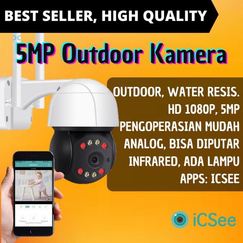 CCTV Baby Cam IP wifi panorama Camera Lampu cctv wireless 360 portable