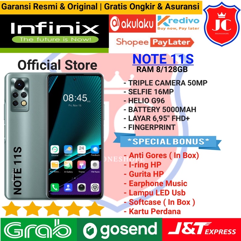 INFINIX NOTE 11S RAM 8/128GB GARANSI RESMI - BONUS