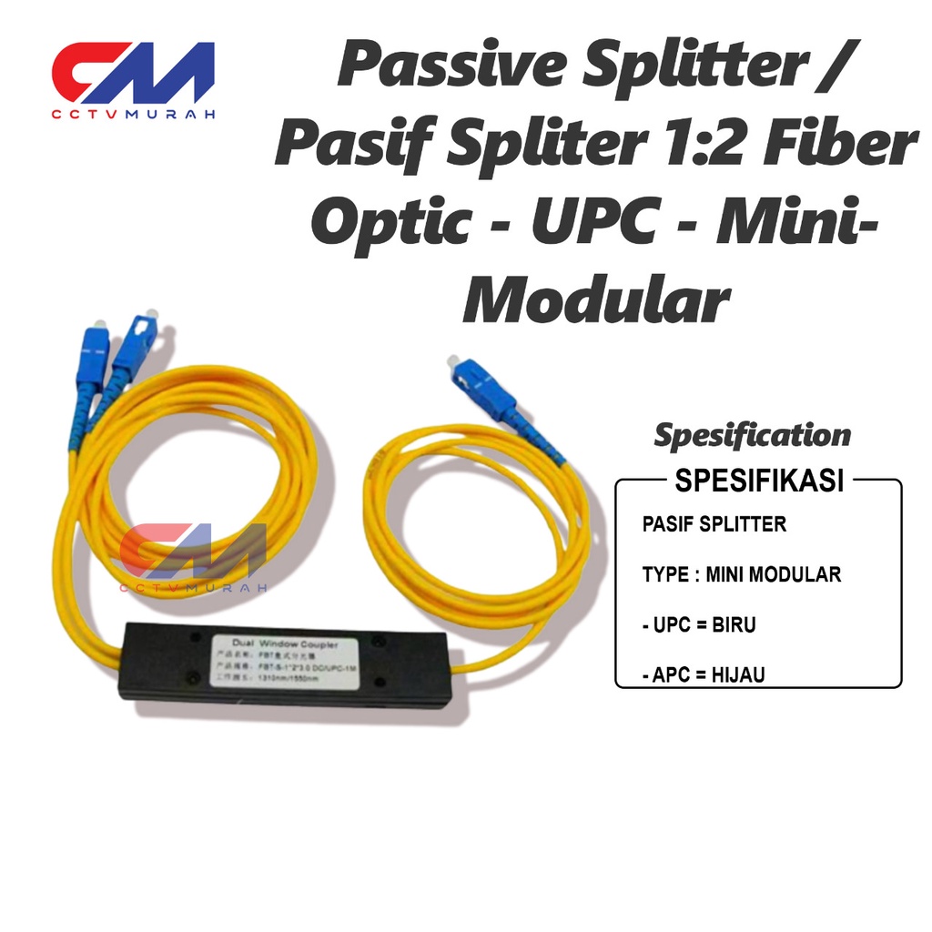 Kabel Minimodular Fiber Optic Passive Splitter UPC 1:2