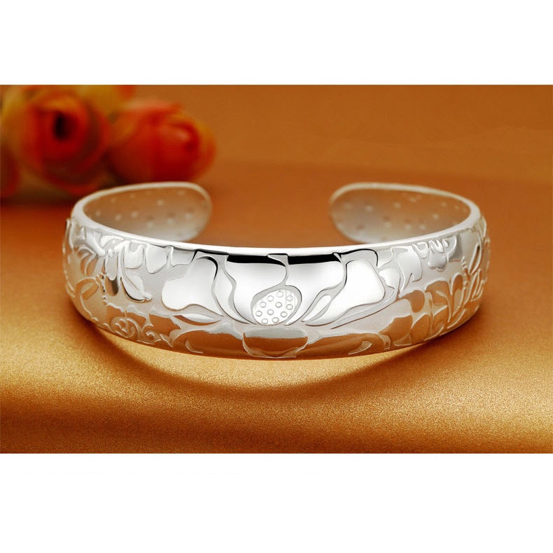 925 Perak gelang untuk wanita Perhiasan Fashion Lotus SZ014