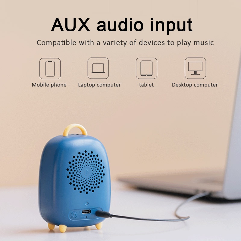 CORN Cute Wireless Speaker Bluetooth 5.0 Portable Mini Super Bass Speaker Handsfree IPX6 Waterproof Built-in Microphone LED Light