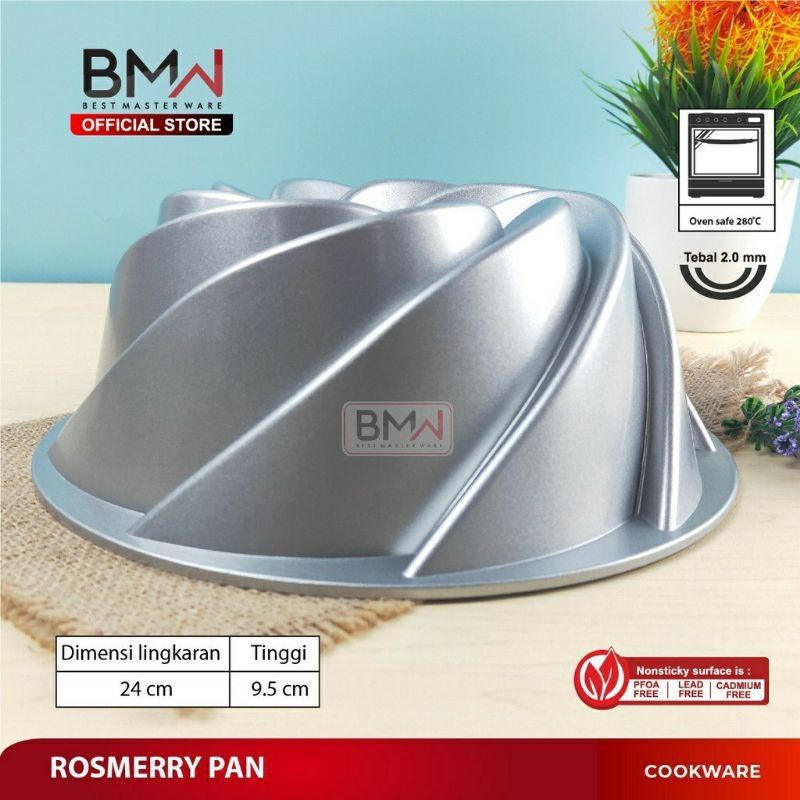 loyang kue bolu tulban premium ori BMW classic / loyang bolu chiffon tebal anti lengket / loyang cake classic mahkota moscow royal rosmerry diamond