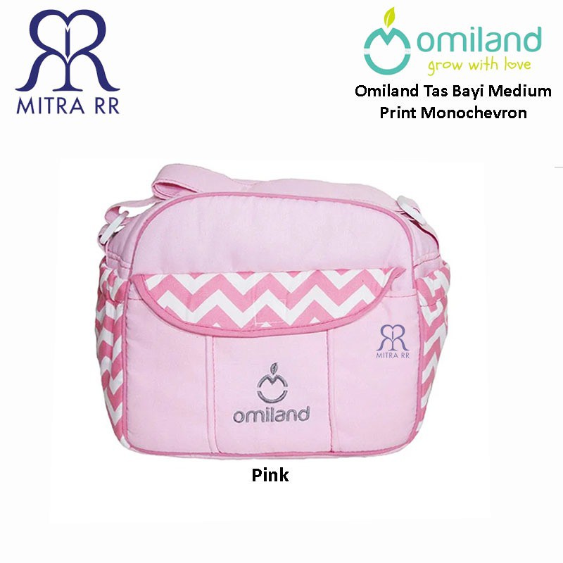 Omiland Tas Bayi Medium Print Mono Chevron OBT 4281/4283 Tas Susu Popok Bayi dan Anak/ Newborn Gift