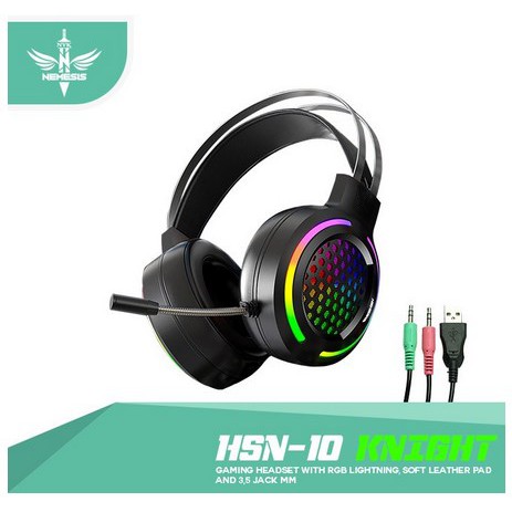 Headset gaming nyk nemesis knight Hs-n10 rgb / nyk hs n10 / nyk hs-n10 knight / nyk knight hsn-10