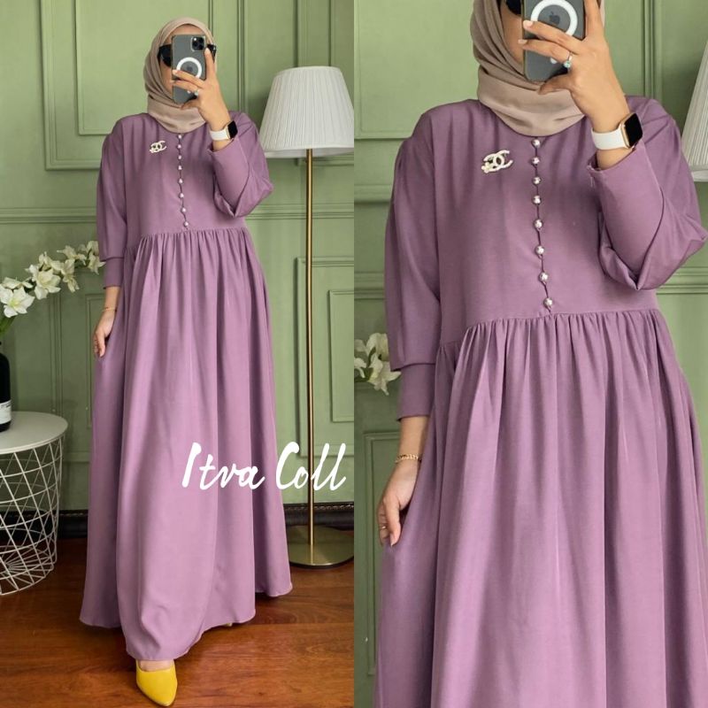 Gamis Sheila Saukia Bahan Shakila Import