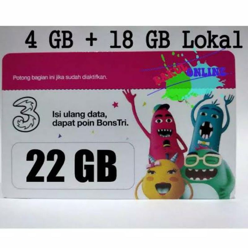 paket 3 three 22 gb unlimited youtube