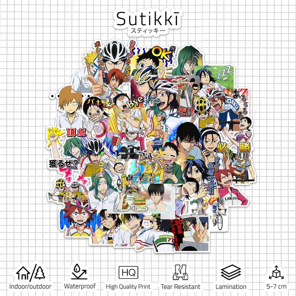 Sutikki | Sticker Pack Yowamushi Pedal Mood |  Die Cut Vinyl Stiker Laptop Gambar Tempel Anime Manga