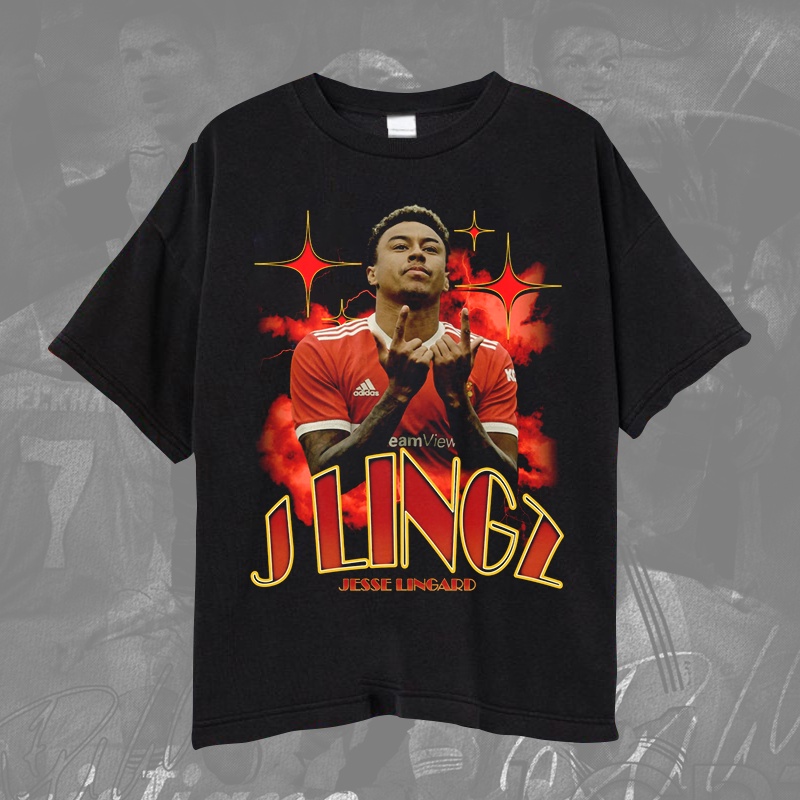 MU England Jesse LINGARD T-shirt/Kaos Bola Vintage Wash Jesse Lingard Inggris Unisex