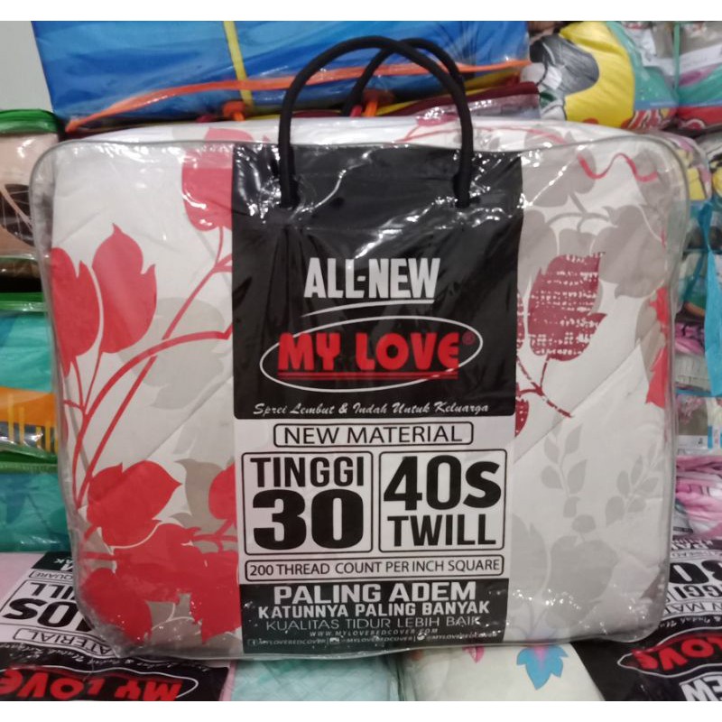 Bedcover My Love King FLAT 180x200 cm Tinggi 30 cm Katun Kualitas Premium