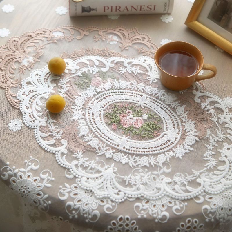 Taplak Meja Makan Bordir Renda Retro Lace Placemat Table Mat Lace