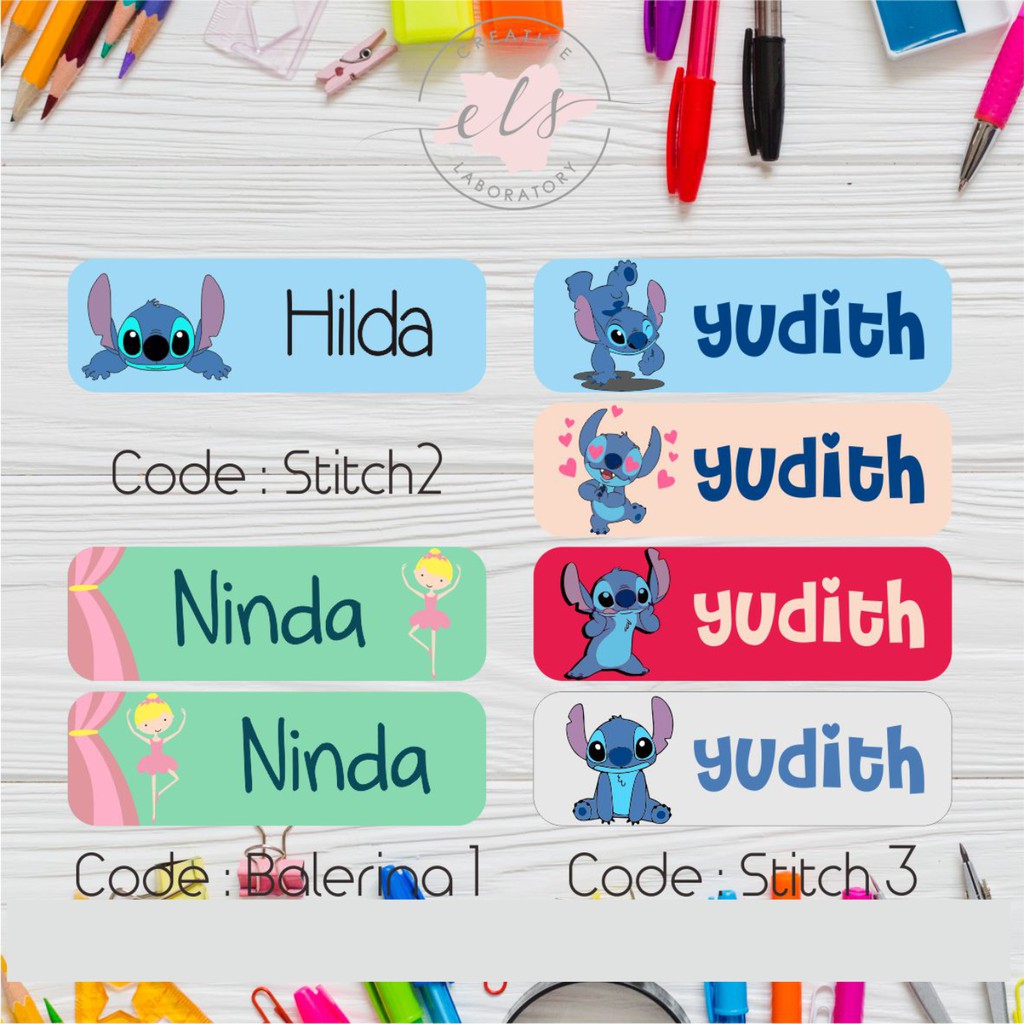 

stiker label nama custom waterproof anti air