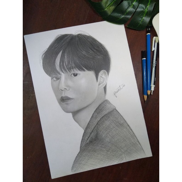 LUKISAN WAJAH PENSIL HITAM PUTIH - KADO LUKISAN - A4 A3