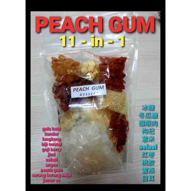 

Paket Komplit Peach Gum /Dasert Tao Jiao isi 11 in 1