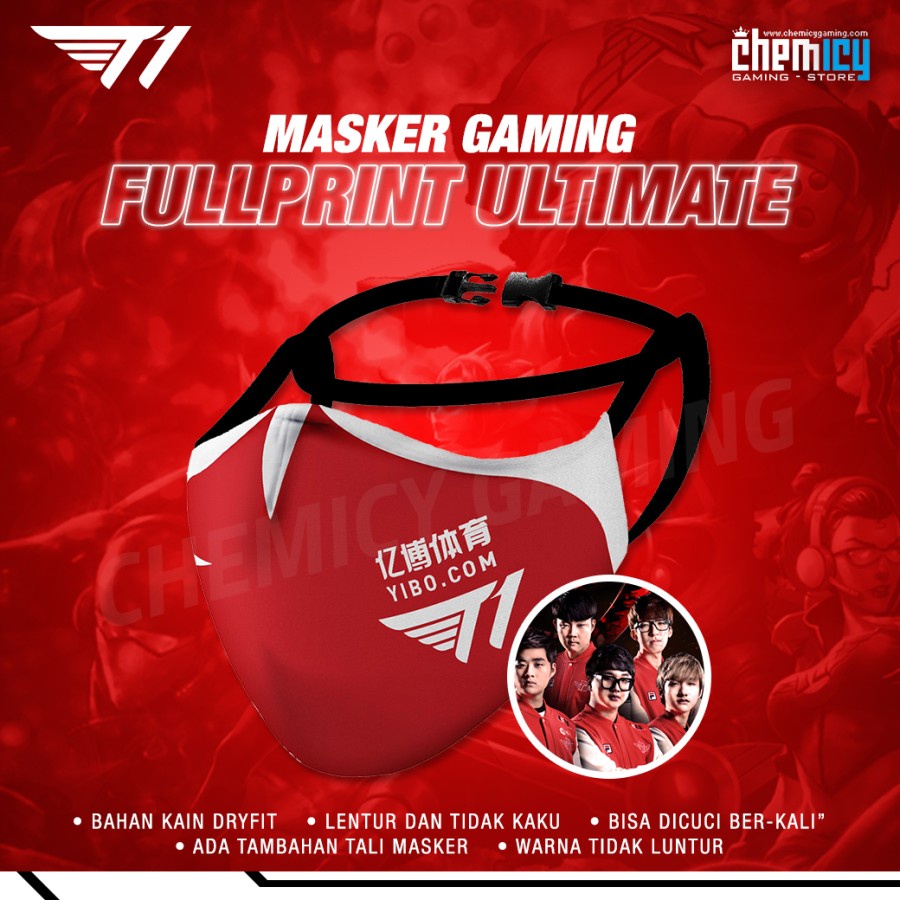 Masker Gaming Fullprint Ultimate T1 Esports