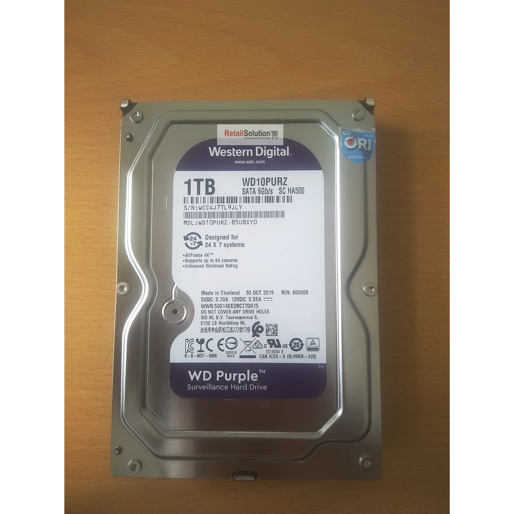 HDD WD Purple 1TB 3.5&quot; SATA III ORI - HDD CCTV Internal