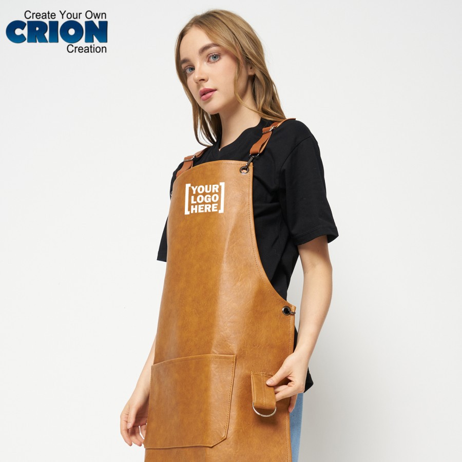 Celemek Full Synthetic Leather Apron Barista / Barber custom logo