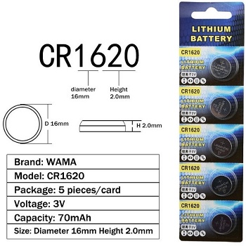 Jual BATERAI BATTERY BATEREI KANCING BUTTON CELL CR1620 BR1620 DL1620 ...