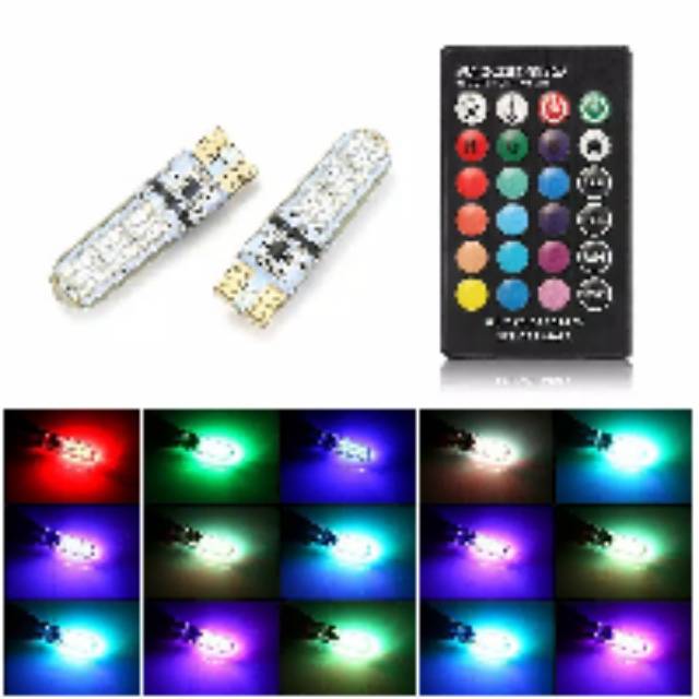 Lampu kota LED T10 RGB remote