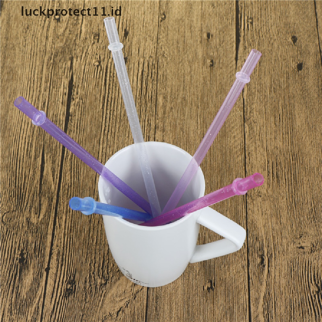 //HG&amp;ID// 25Pcs Reusable Colorful Hard Plastic Stripe Drinking Straw Clean Wedding Party .