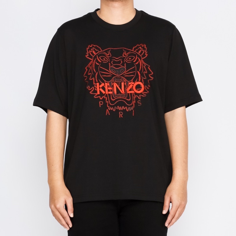 Ken. Tiger Tshirt Black Red