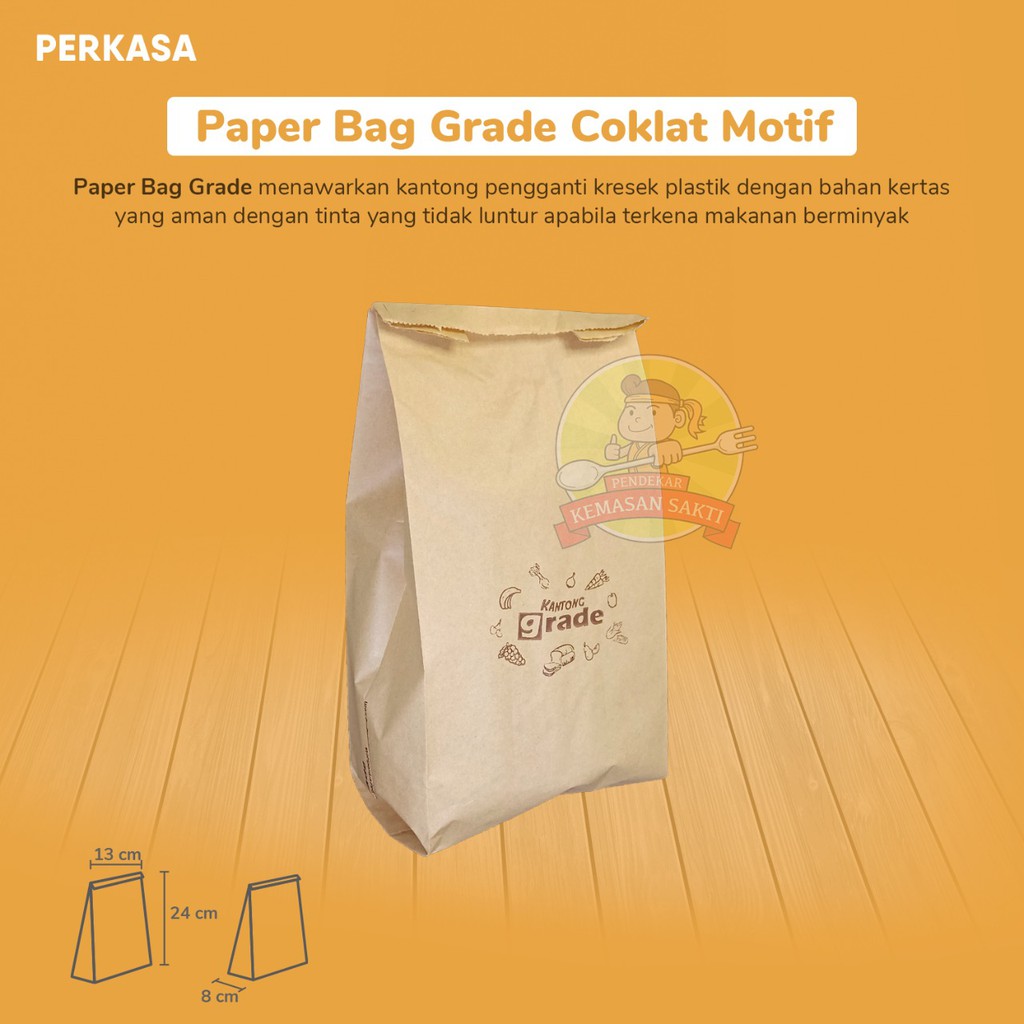 

RB (Isi 100) Paper Bag 13x8x24 Coklat Motif Polos / Kantong Kertas Coklat Motif Polos Murah Terlaris