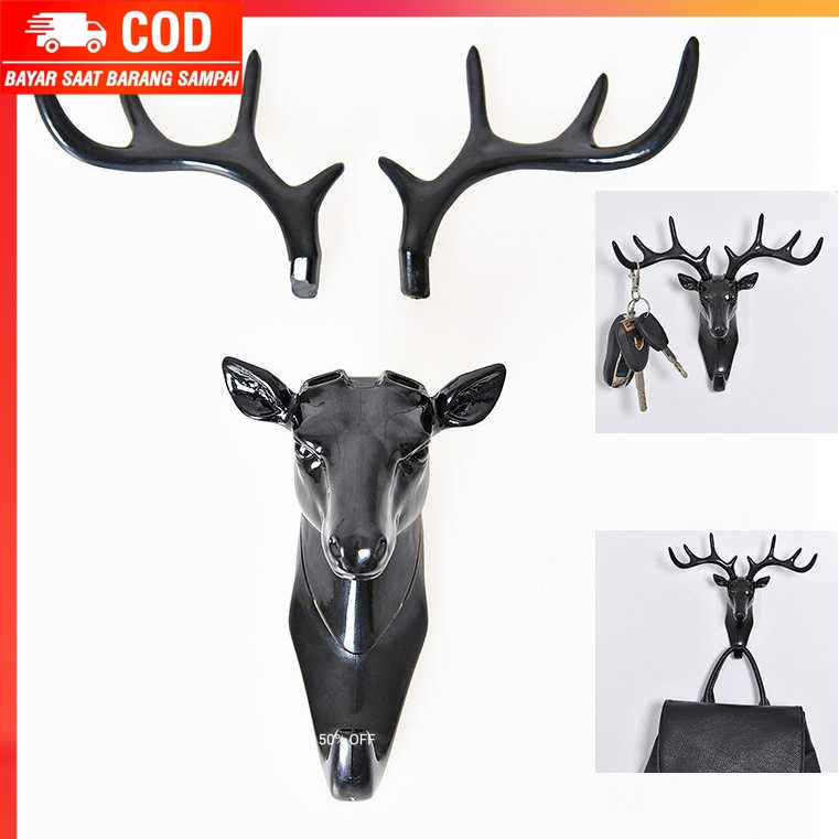 (100% BARANG ORI) Gantungan Dinding Model Antlers Head - YQX003-2018