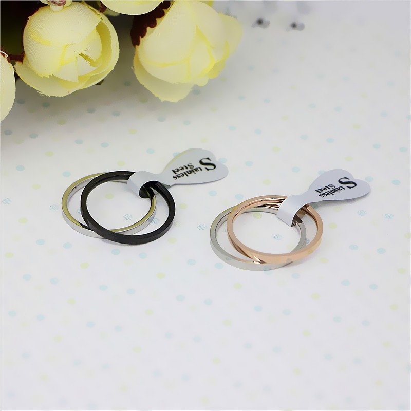 Cincin Titanium Mini Korea Wanita 2in1 CK055 set midi fashion ring trend masa kini finishing bagus