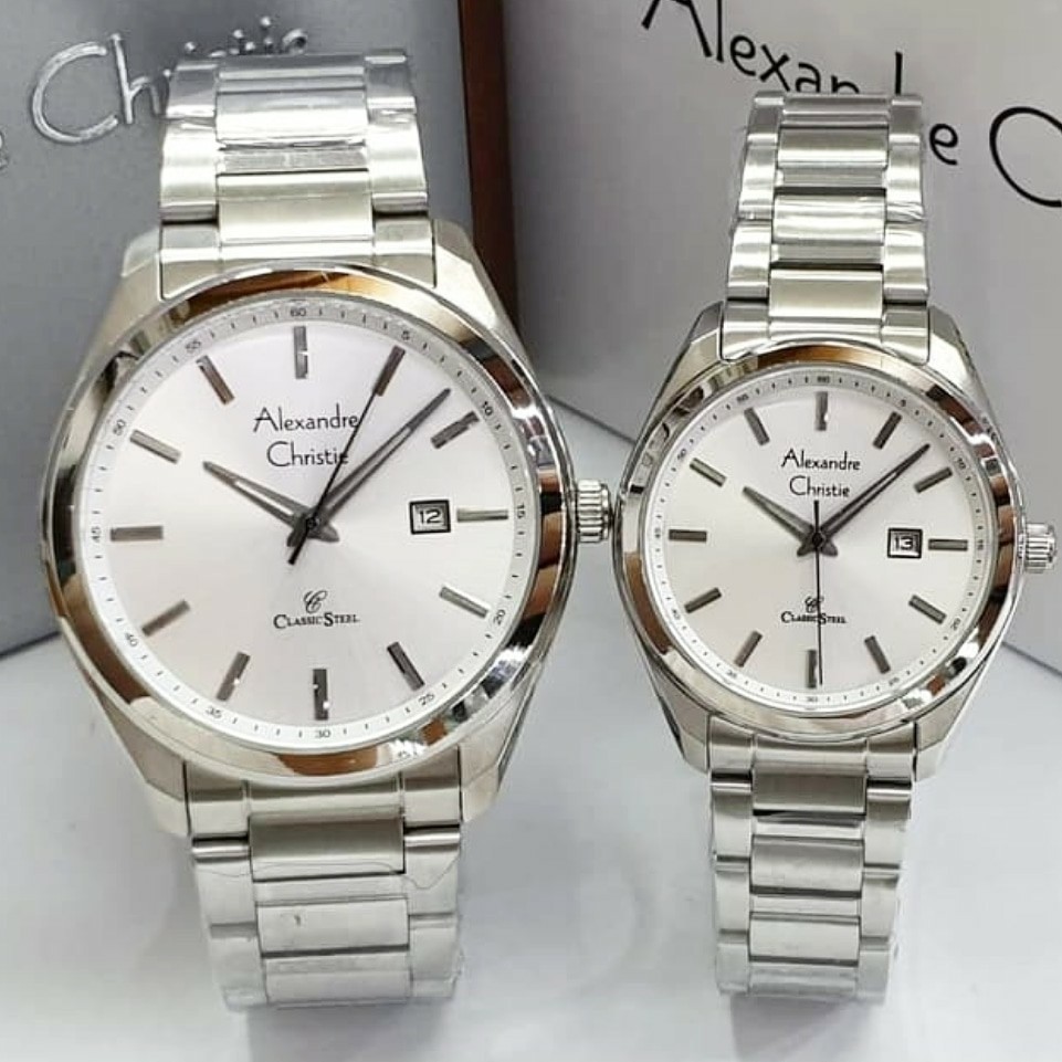 AC alexandre Christie AC 8591 couple original stainless steel silver