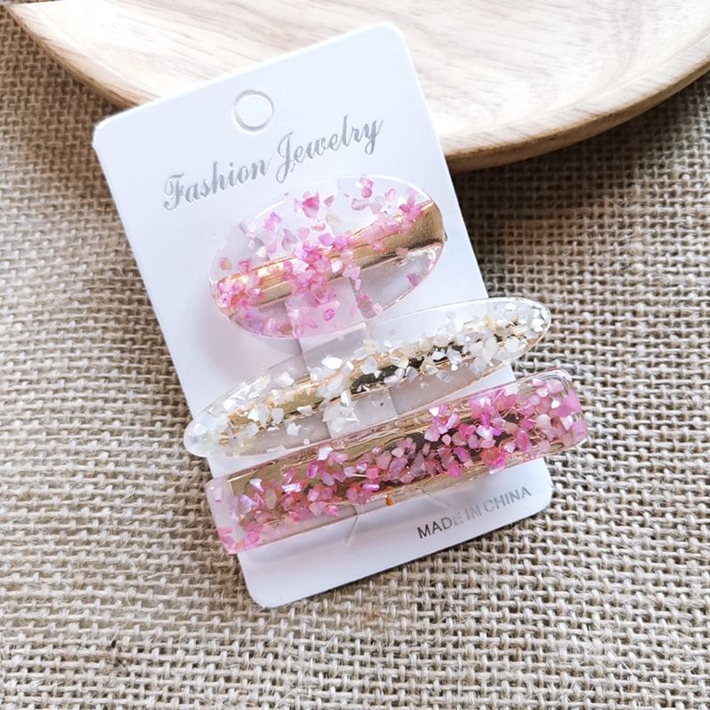 Siy 3pcs / Set Jepit Rambut Barrette Asam Asetat Warna Permen Untuk Wanita